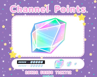 Crystal Channel Points - VIBRANT RAINBOW - Twitch Channel Point Icon | Stream Points | Kawaii | Cute | Magical