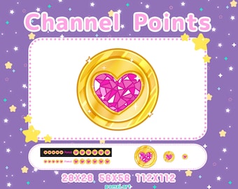 Kawaii Magical Girl Twitch Channel Points: Pink Heart Coin (Digital Download)