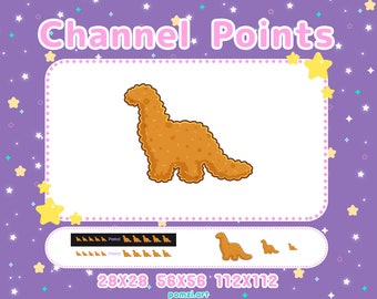 Dino Nuggie Channel Points - Chicken Nugget - Twitch Channel Point Icon | Stream Points | Emote | Discord | Youtube