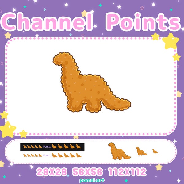 Dino Nuggie Channel Points - Chicken Nugget - Twitch Channel Point Icon | Stream Points | Emote | Discord | Youtube