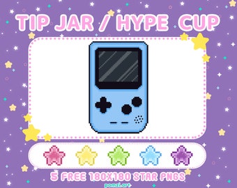 Blue Gameboy Tip Jar | Pixel Art Stream Overlay (Digital Download)