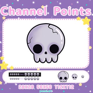 Cute Skull Channel Points || Twitch, Discord, Youtube, streamer icons