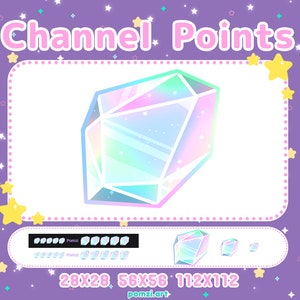 Crystal Channel Points - PASTEL RAINBOW - Twitch Channel Point Icon | Stream Points | Kawaii | Cute | Magical