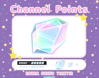 Pastel Rainbow Crystal Twitch Channel Points Icon (Digital Download)