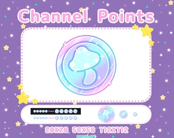 Iridescent Mushroom Coin Twitch Channel Point Icon (Digital Download)