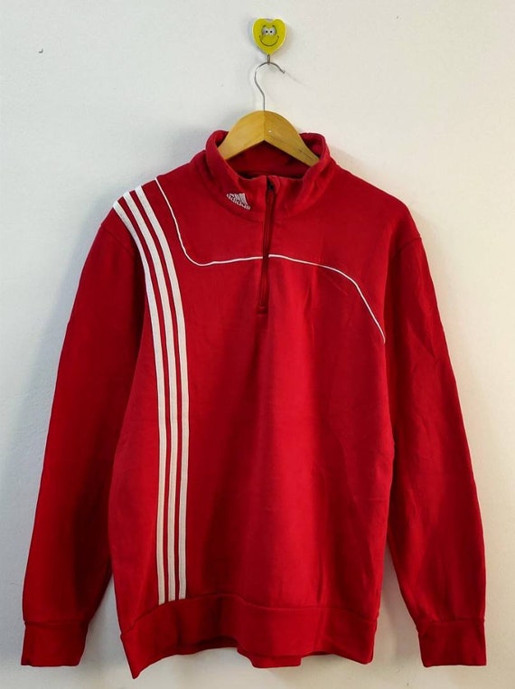 Pull adidas 3 bandes zippe sur un quart taille sur l etiquette XL mais coupe comme L Etsy France