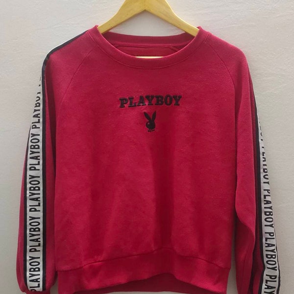 Pick!! Playboy Bunny embroidery logo crewneck jumper size on tag Large