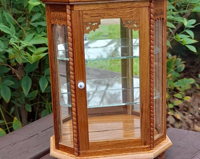 Miniature Teak Display Miniature Curio handmade