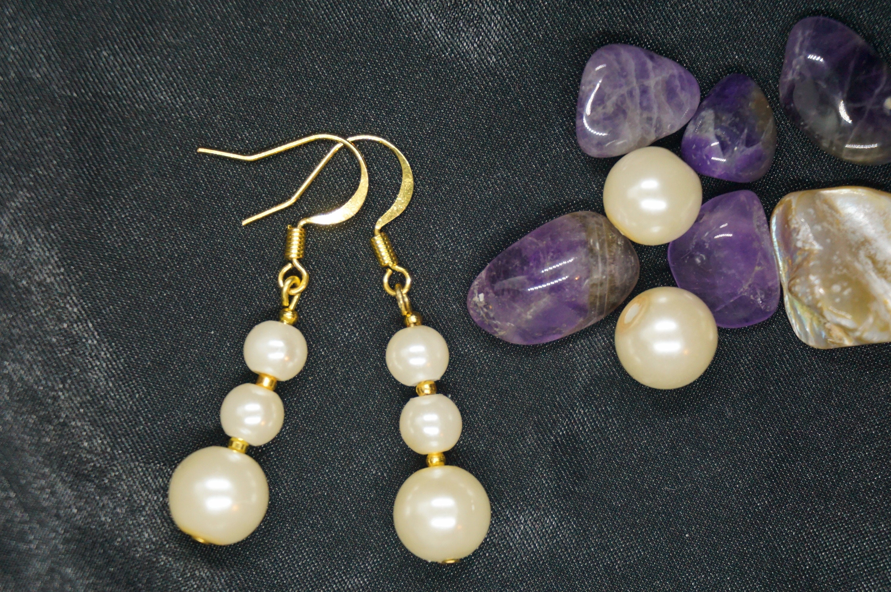 Pearllike Beads Earrings Handmade Earrings Pearl Beads Etsy