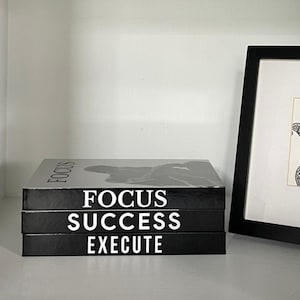 Motivational Decorative Book Set of 3: Hidden Storage, Faux Books