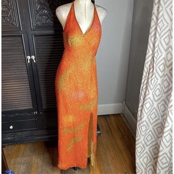 adrianna papell orange dress Adrianna Papell Orange Women Dress size 4