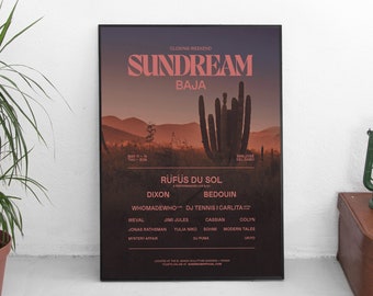 RÜFÜS DU SOL Sundream tour poster, Rüfüs Du Sol gig poster, Rüfüs Du Sol print, Rufus concert memorabilia, Edm art