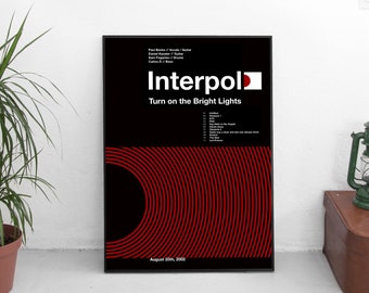 Interpol &#39;Turn On the Bright Lights&#39; Tracklist Poster