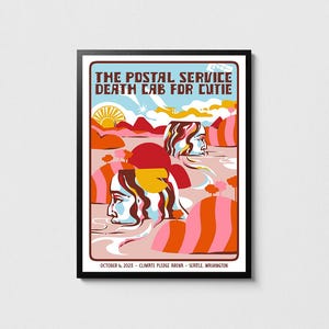 Postal Service & Death Cab for Cutie-affisch – konserttryck i Seattle 2023, musikväggdekoration
