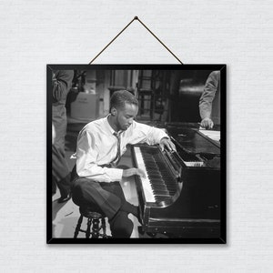 Póster de Ahmad Jamal, Ahmad Jamal en blanco y negro, póster de jazz, regalo para amantes del jazz, leyendas del jazz