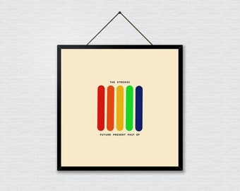 The Strokes poster, Future Present Past album cover poster, Rock albums, Indie rock wall art