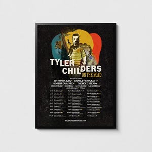 Póster de Tyler Childers - Impresión de la gira On The Road 2025, Decoración de pared musical, Pósteres de gira