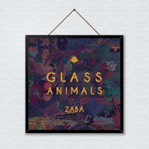 Póster de la portada del álbum Zaba de Glass Animals, arte mural de indie rock, carteles de música