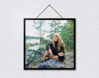 Joni Mitchell poster, Joni Mitchell print, Jazz poster, For the Roses album cover poster, Folk music print, Music legends poster