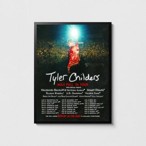 Póster de Tyler Childers - Impresión de la gira Mule Pull 2024, Arte mural musical, Pósters de gira