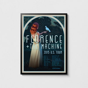 Florence and the Machine poster, Florence Welch print, Indie rock art, Music room decor