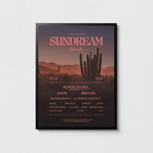 RÜFÜS DU SOL Sundream tour poster, Rüfüs Du Sol gig poster, Edm wall art, Music posters