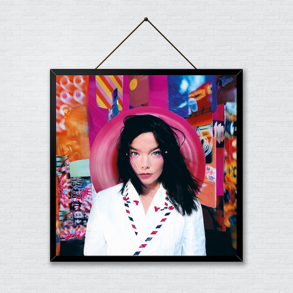 Plakat Björk - wydruk okładki albumu Post, dekoracje ścienne z ikonami muzyki, pomysły na muzykę