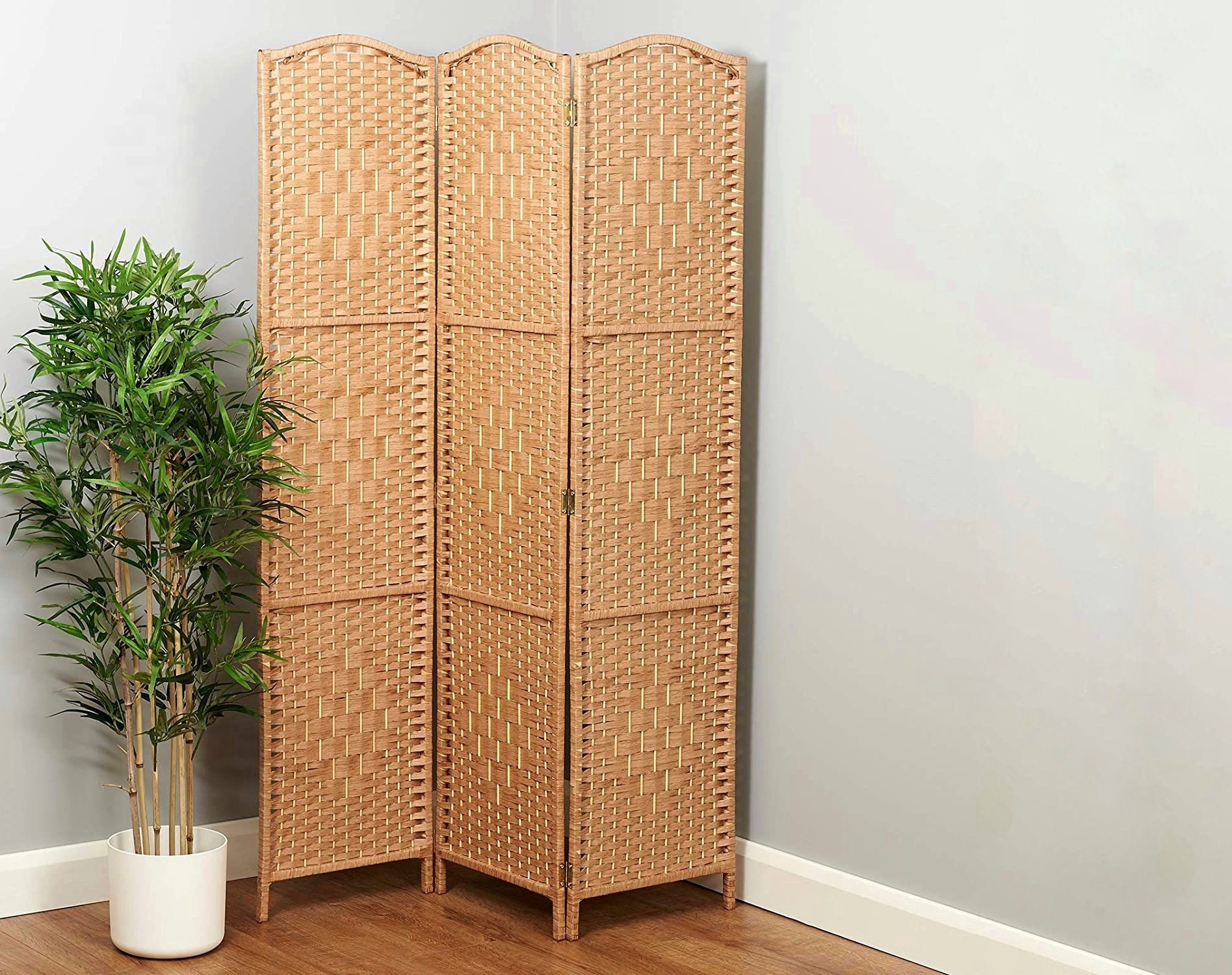 Folding Weave Room Divider Available in Natural Cream or Dark Etsy