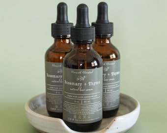 Rosemary + Thyme Hair Serum | BESTSELLER | Natural, scalp, lavender, cedarwood, pumpkin seed oil, gift idea, bath, body, vitamin e, argan