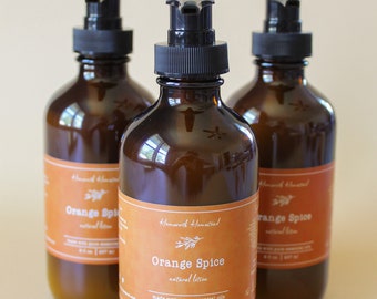 Orange Spice Lotion | All natural, essential oils, fall, winter, masculine, citrus, body, skin, self care, aromatherapy, shower, bath, gift