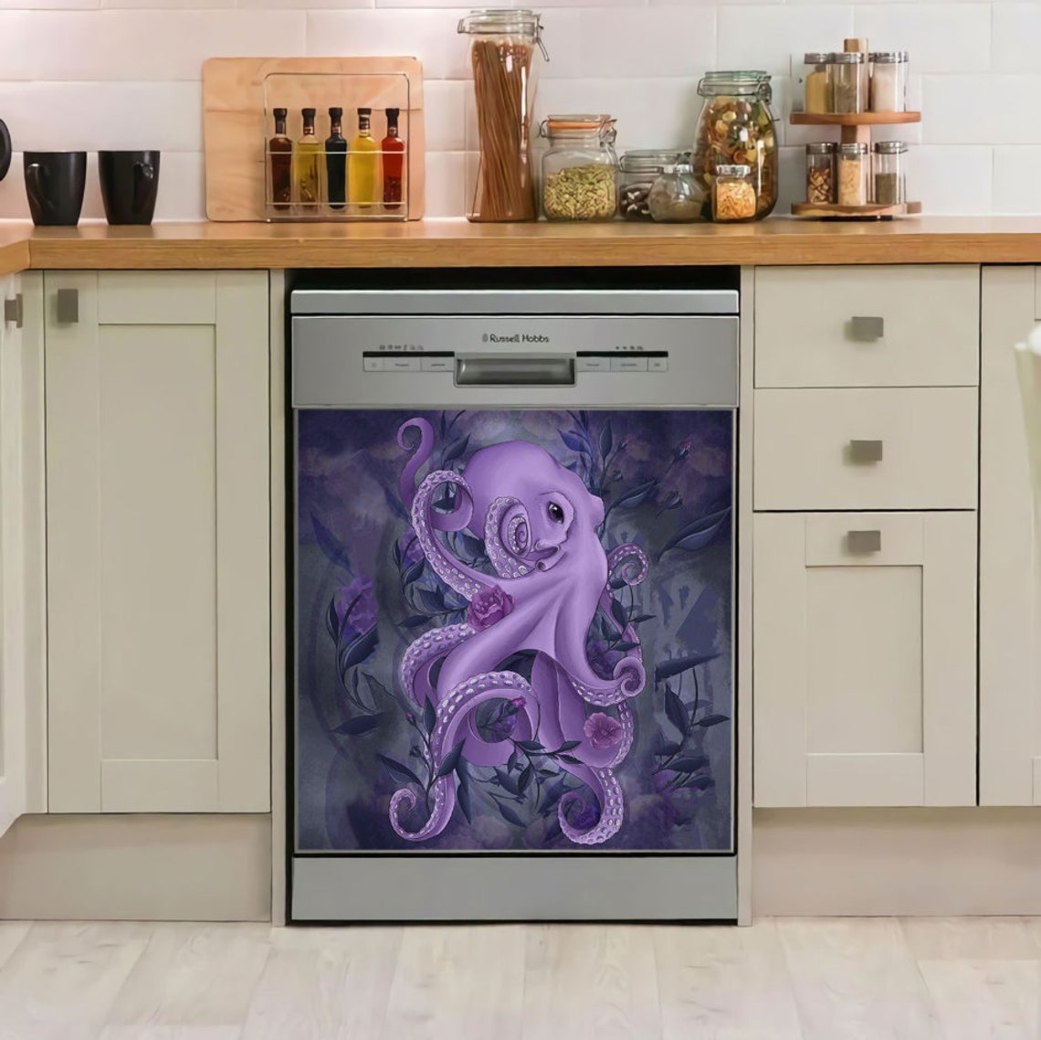 Octopus Decor Kitchen Dishwasher Cover Dishwasher Cover Etsy
