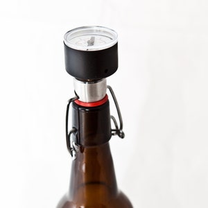 SET 3x stainless steel, bottle pressure gauge, swing-top bottle, fermentation, beer, brewing, vertical, horizontal