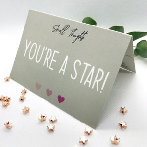 Carte A7 faite main Vous êtes une star, petite carte fière de vous, vous êtes une carte de superstar, carte de fin d'études, bravo, vous l'avez fait