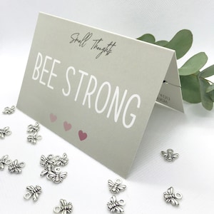 Tarjeta A7 Be Strong hecha a mano, pequeña tarjeta de abejorro, con tarjeta de condolencia, tarjeta de condolencia, regalo para animar a un amigo, linda tarjeta de apoyo para un amigo