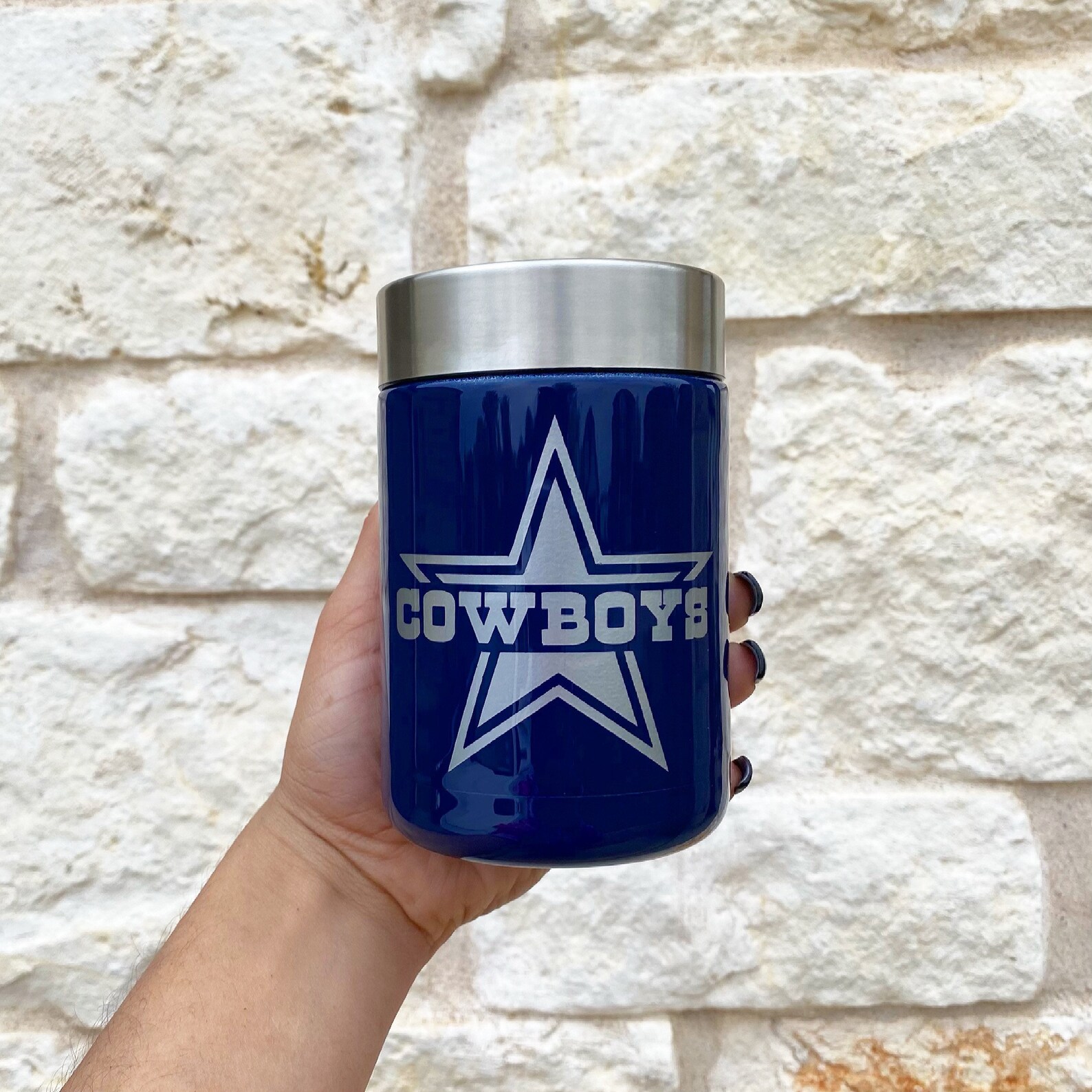 Cowboys Koozie Dallas Cowboys Can Cooler 12oz Custom Etsy