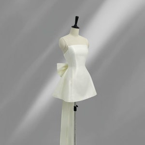 Creamy Mini Wedding Dress/ Bridal Dress/ Engagement Dress/ Short Wedding Dress/ Plus Size Dress / Gift for Bride OOA88