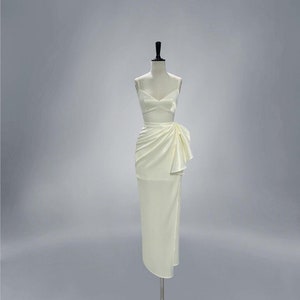 Silk Satin Dress/ Slip Dress/ White Dress/ Engagement Dress/ Bridesmaid Dress/ Gift For Her/ Ivory Dress / Gift for Bride OOA92