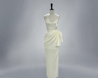Silk Satin Dress/ Slip Dress/ White Dress/ Engagement Dress/ Bridesmaid Dress/ Gift For Her/ Ivory Dress / Gift for Bride OOA92