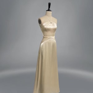 Silk Satin Dress/ Slip Dress/ Cream Dress/ Engagement Dress/ Shiny Silk Bridesmaid Dress/ Gift For Her/ Ivory Dress / Gift for Bride OOA89