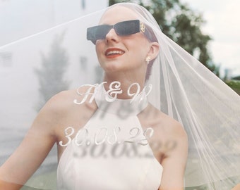 Personalized Embroidery For Bridal's Accessories / Personalized Embroidery Wedding Veil