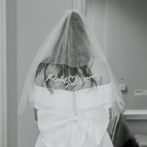 Personalized Embroidery Wedding Veil / Custom Word Embroidery Veil / Bridal Accessories