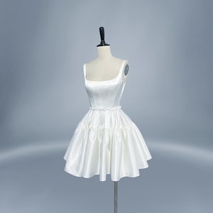 Mini Wedding Dress/ Ivory Dress/ Bridal Dress/ Engagement Dress/ Short Wedding Dress/ Plus Size Dress / Gift for Bride OOA74