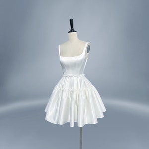 Mini Wedding Dress/ White Dress/ Bridal Dress/ Engagement Dress/ Short Wedding Dress/ Plus Size Dress / Gift for Bride OOA74