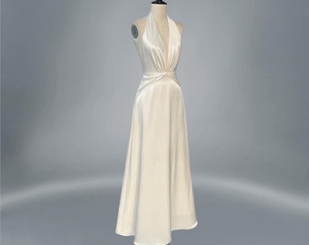 Silk Satin Dress/ Slip Dress/ Summer Dress/ Engagement Dress/ Bridesmaid Dress/ Gift For Her/ Ivory Dress / Gift for Bride OOA76
