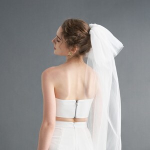 Waltz Wedding Veil / Two Tiers Wedding Veil / Wedding Veil / Bridal Veil / Reception Veil / Gift for Bride OOA42