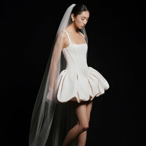 Luxurius Mini Wedding Dress/ Puffy Bridal Dress/ Engagement Dress/ Short Wedding Dress/ Bubble Dress / Gift for Bride OOA117