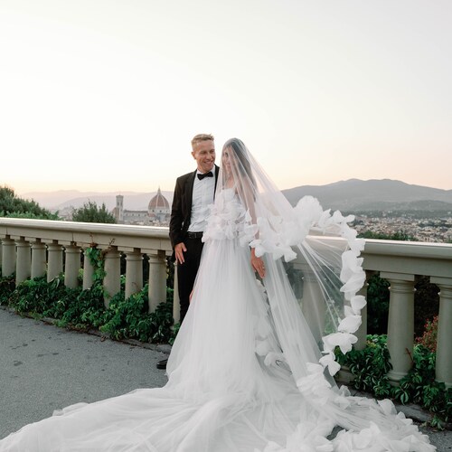 Cathedral Length Flower Petal Veil PETAL VEIL 108 main image 4