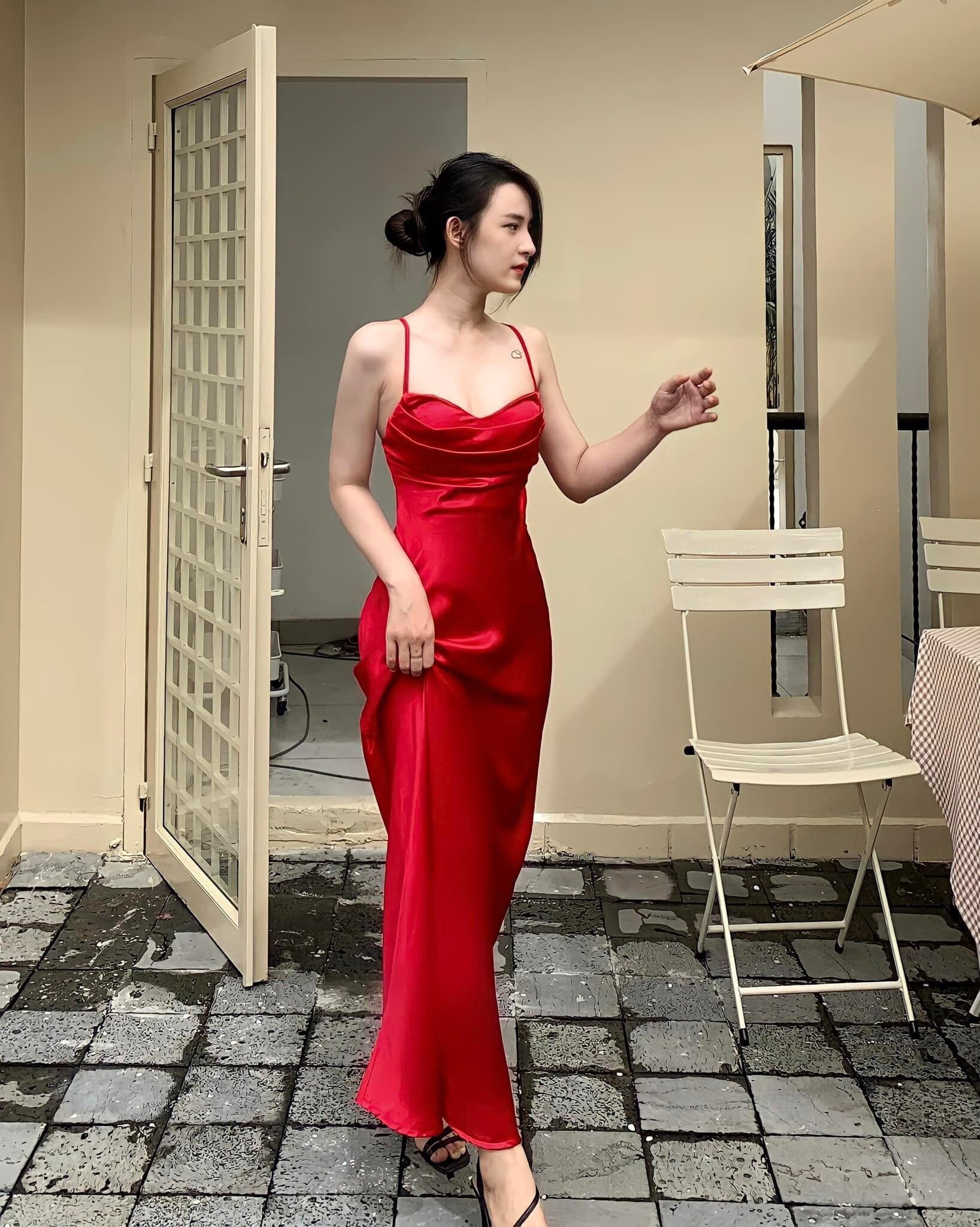 Redwine Dress/ Silk Satin Dress/ Slip 