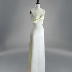 Silk Satin Dress/ Drop Waist Dress/ White Dress/ Engagement Dress/ Bridesmaid Dress/ Gift For Her / Gift for Bride OOA126