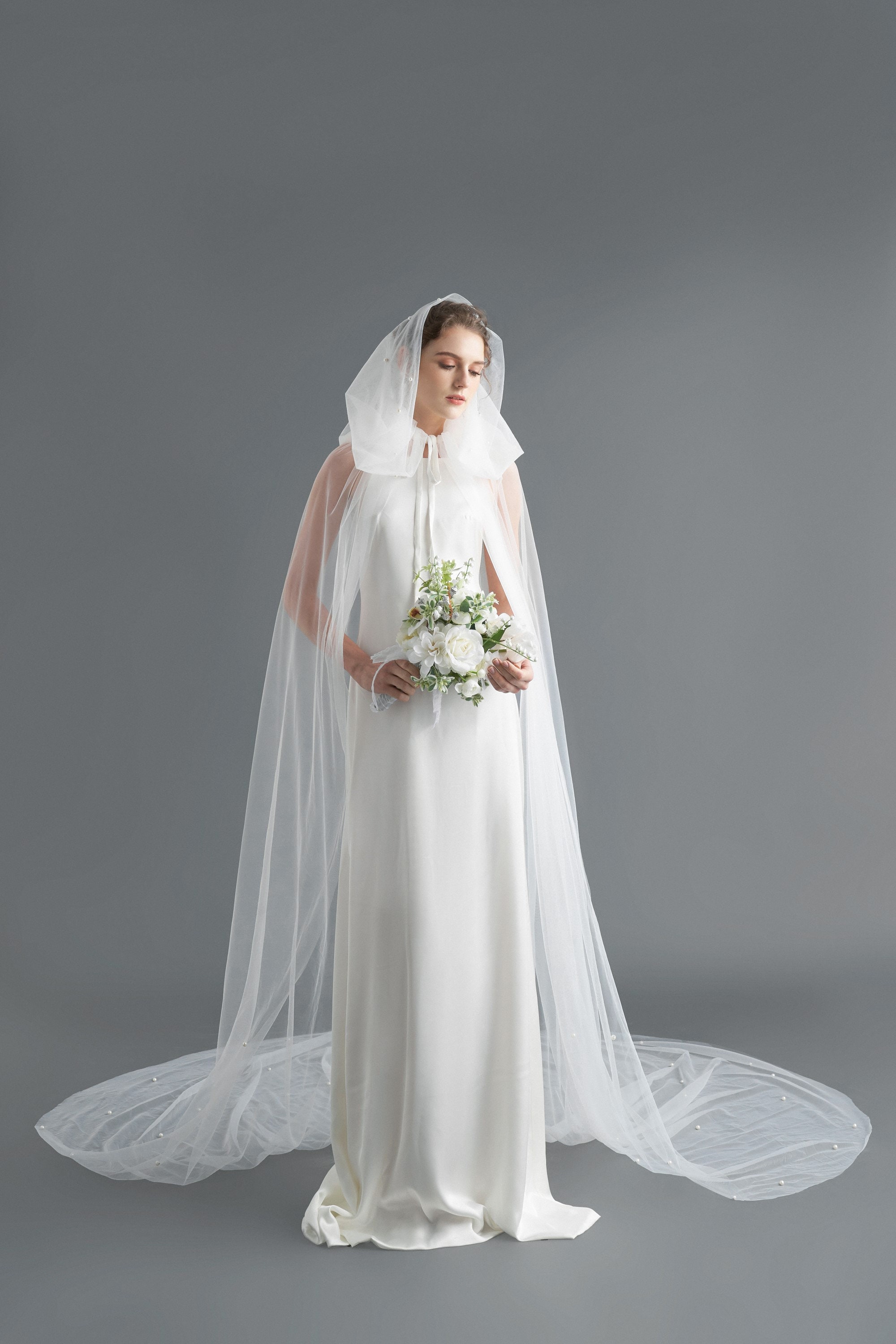 White wedding cape clearance